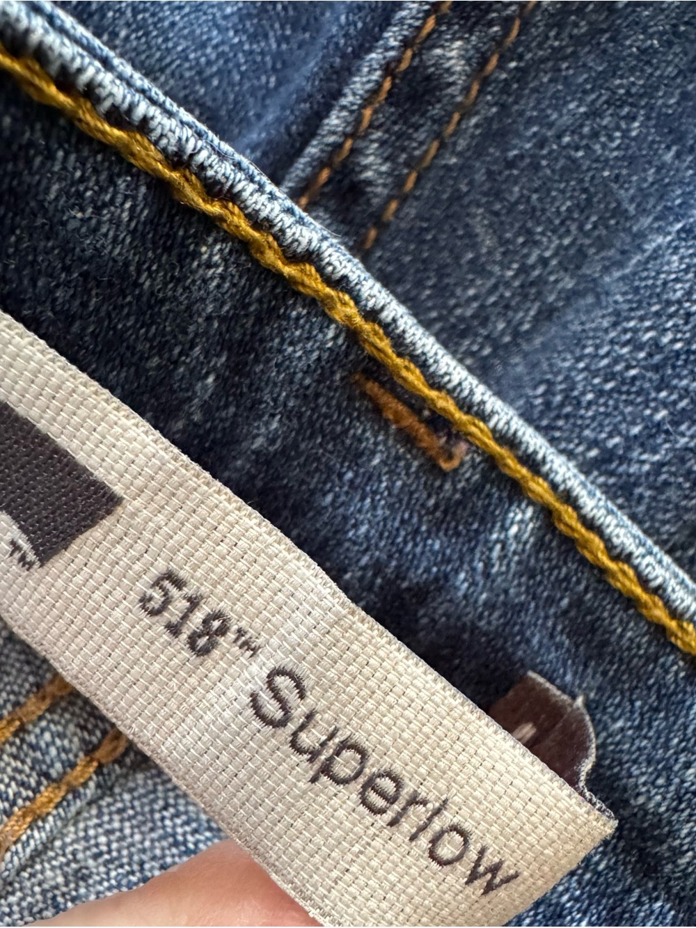Levis 518 Superlow Bootcut Jeans Womens 7 Medium Low Rise Flare Dark Wash Y2K - Picture 6 of 6